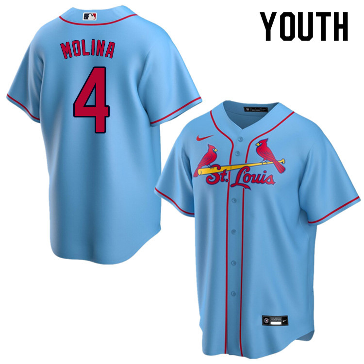 Nike Youth #4 Yadier Molina St.Louis Cardinals Baseball Jerseys Sale-Blue